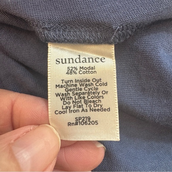 Sundance Always Right Dress Faux Wrap Womens Size XL Blue Cotton Modal Midi - Picture 7 of 7